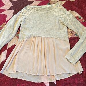 Altar’d State light pink lace sweater